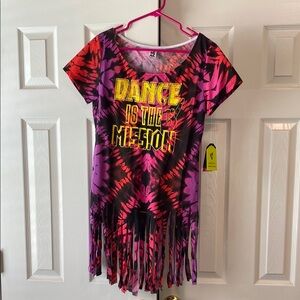 Pink and Purple Zumba Fringe Top